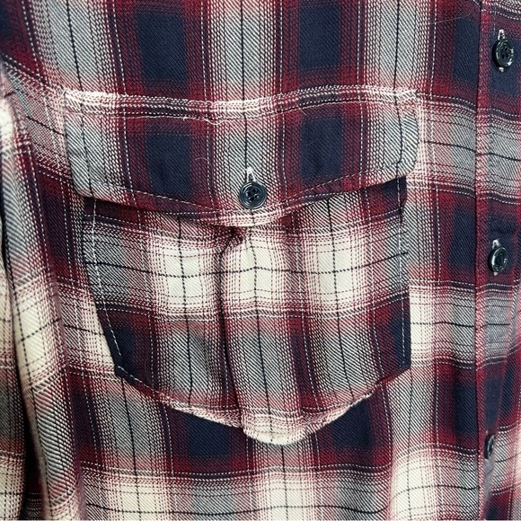 PAIGE Blue & Red Plaid Button Down Shirt Size Small - Picture 10 of 12